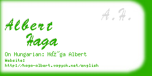 albert haga business card